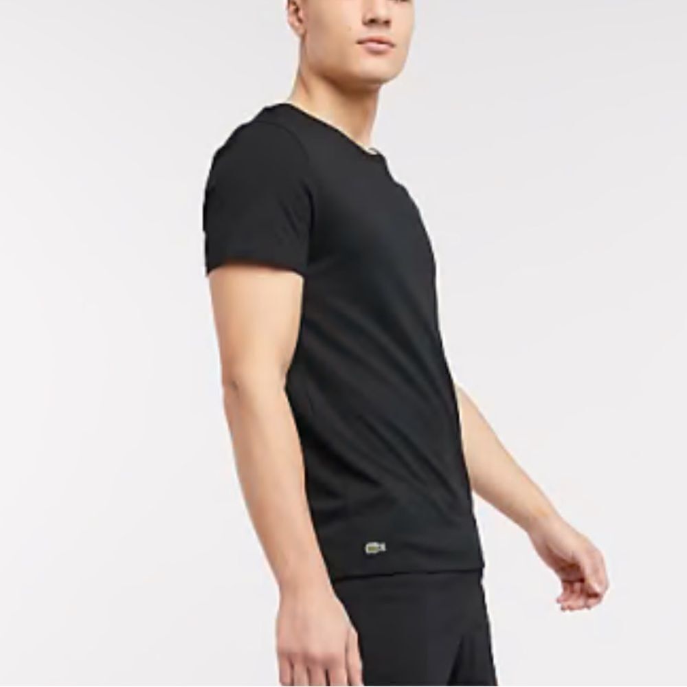 Lacoste Slim Fit Crew Neck Short Sleeve Cotton T-shirt In Black Size M